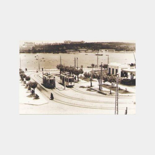 1950 Kadıköy Tramvaylar Konulu Reprodüksiyon Kartpostal