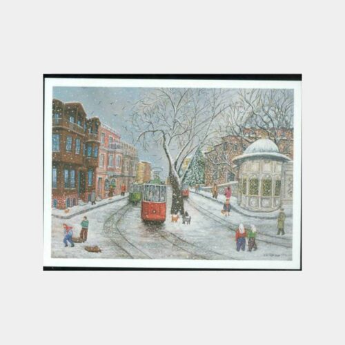 1996 İstanbul Gülhane Tramvay Ressam Tablo Kart