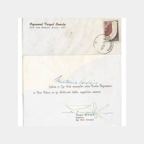 1975 Orgeneral Turgut Sunalp Tebrik Kartı