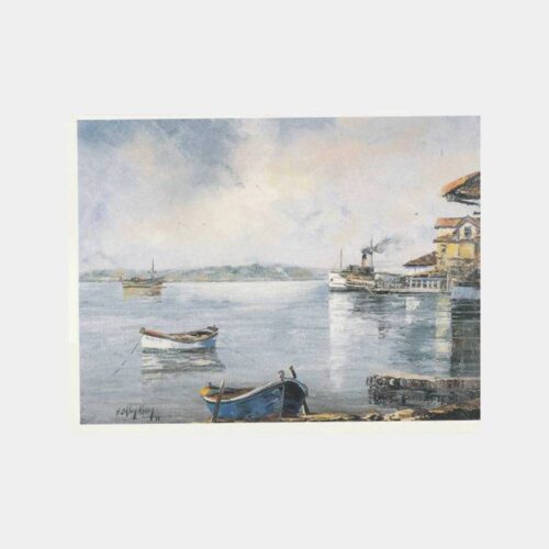 Boğaziçi Vapurları Ressam Tablo Tebrik Kartı