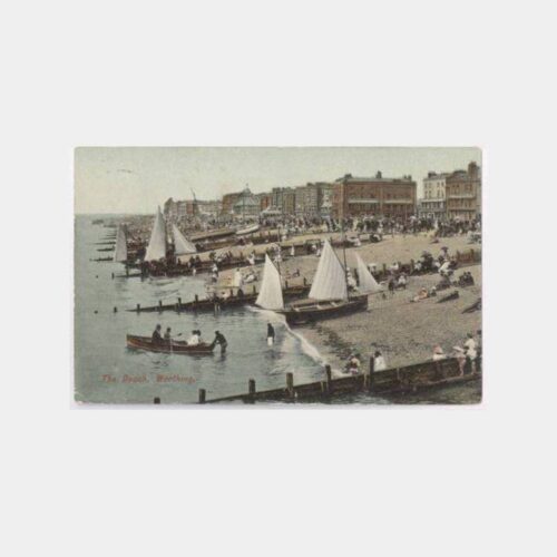 1905 İngiltere Worthing Plaj Kartpostal