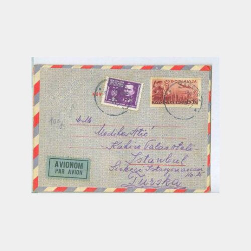 1949 Yugoslavya Zagreb Damgalı Uçak Zarf