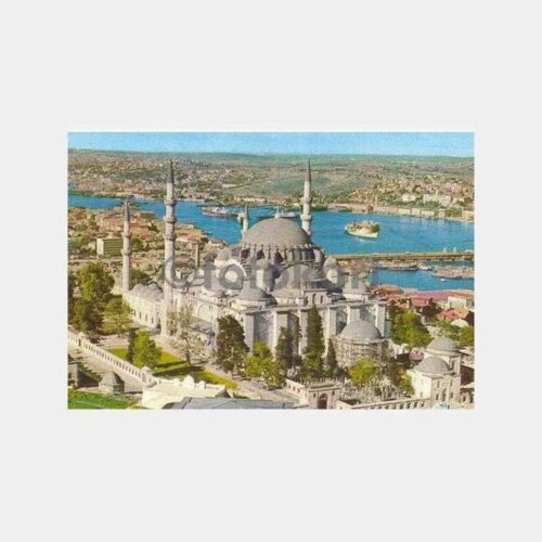 Süleymaniye Camii ve Haliç Gemiler Kartpostal