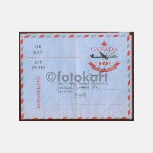 1963 Kanada Aerogramme Uçak Mektubu