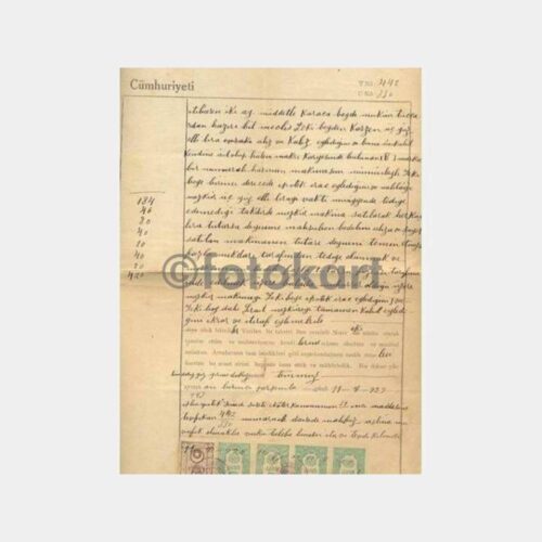 1929 Bursa Karacabey Noter Sözleşmesi