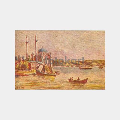 Ortaköy Camisi Çizim Tablo Kartpostal