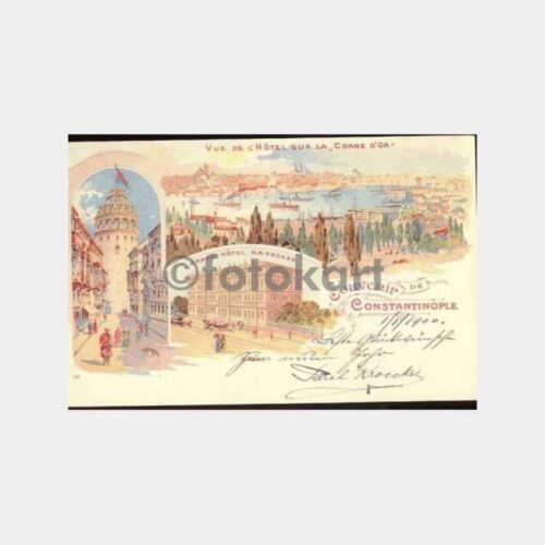 İstanbul Haliç Tepebaşı Oteller Reprodüksiyon Kartpostal
