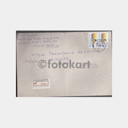 2001 Antalya Çarşı Posta Damgalı Zarf