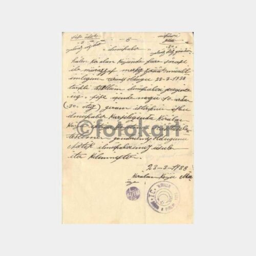 1937 Denizli Baklan İhtiyar Heyeti Evraklar