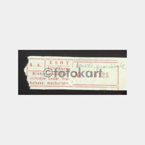1971 Denizli-Pamukkale Otobüs Bileti