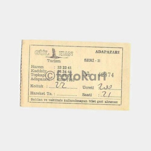1981 Gülhan Turizm Otobüs Bileti