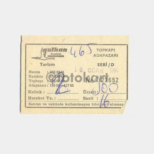 1984 Gülhan Turizm Otobüs Bileti