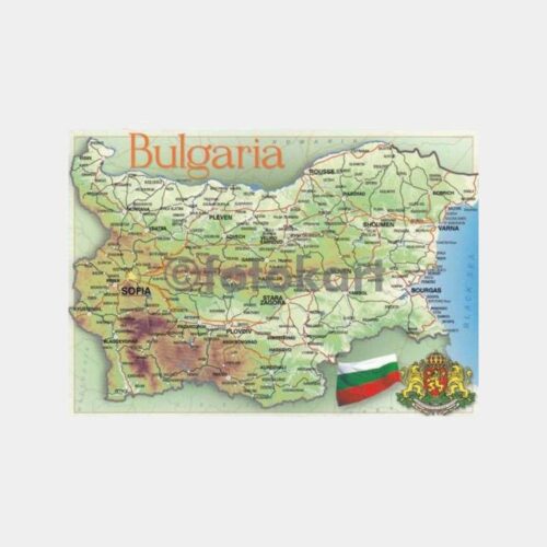 Bulgaristan Haritalı Kartpostal