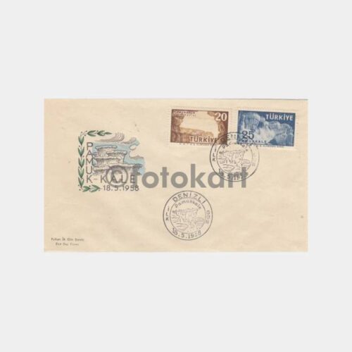 1958 Denizli Pamukkale Pulhan Zarfında Turistik FDC