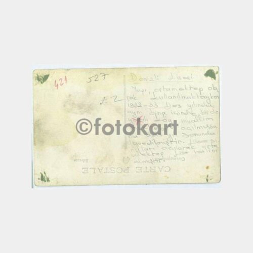 1940 Denizli Lisesi Görünüş Fotokart - Görsel 2
