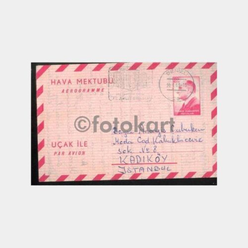 1968 Denizli Aerogramme Yazılı Hava Mektubu