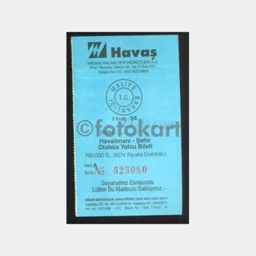 1998 Havaş Havalimanı-Şehir Otobüs Bileti