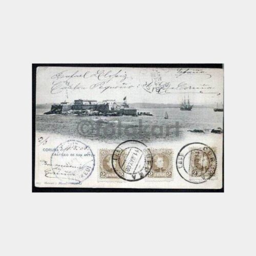 1908 İspanya Kadıköy Varış Damgalı Kartpostal