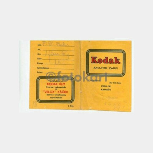1940 Kodak Kadıköy Foto Ok Saklama Zarfı
