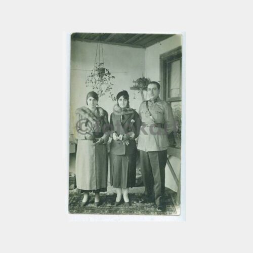 1935 Sivas Kürklü Kadın ve Subay Aile Fotoğraf
