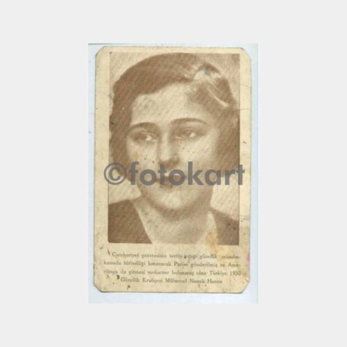 1930 Türkiye Güzeli Mübeccel Namık Kartpostal