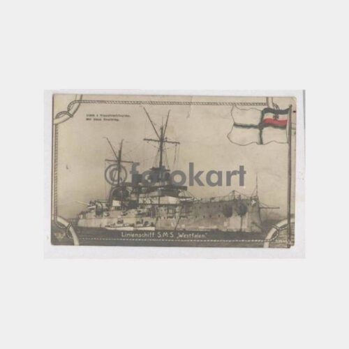 S.M.S. Westfalen Savaş Gemisi Kartpostal