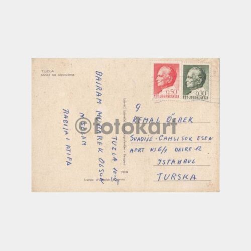 1969 Yugoslavya Tuzla Görünüş Kartpostal - Görsel 2