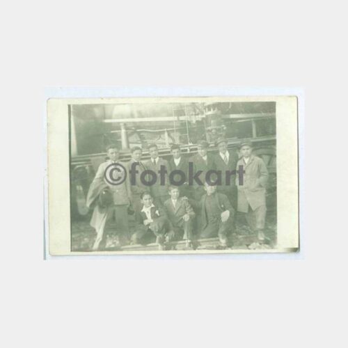 1931 Afyon Tren Lokomotif Önü Grup Fotoğraf