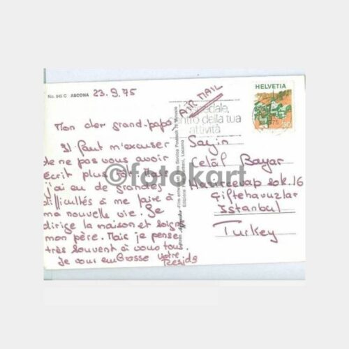 1975 Ascona Görünüş Celal Bayar Adresli Kartpostal - Görsel 2