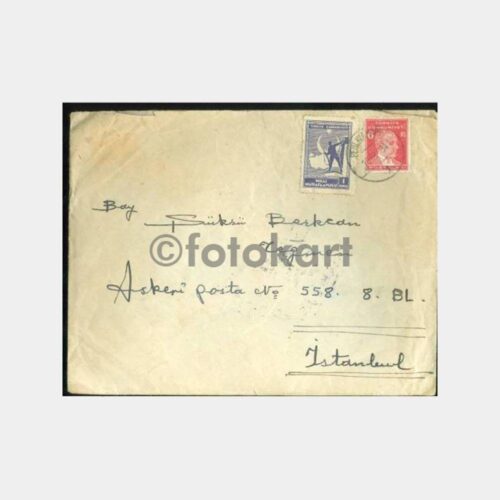 1941 Askeri Posta 550-590 Damgalı Zarf