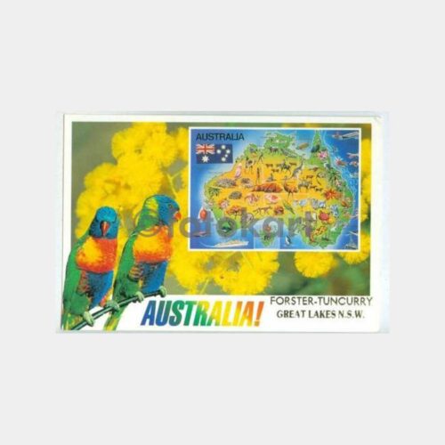 1993 Avustralya Hayvanlar Harita Kartpostal