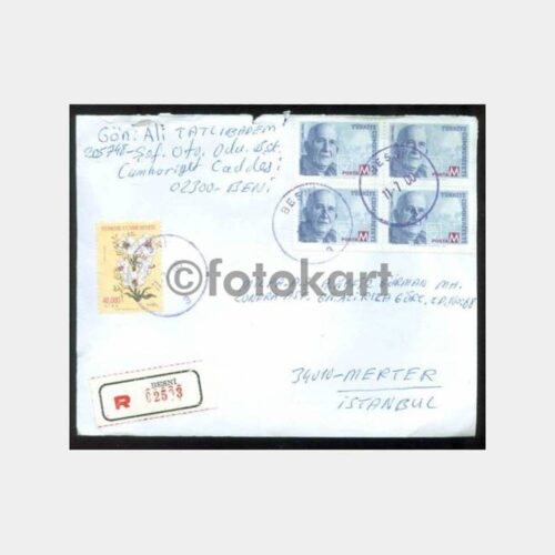 2000 Besni Postadan Geçmiş  Damgalı Zarf