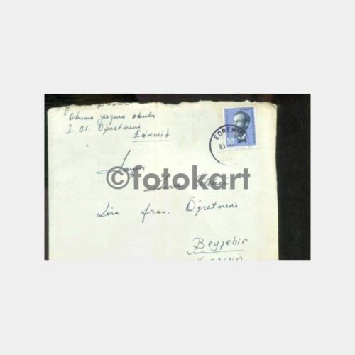 1963 Edremit Posta Damgalı Zarf