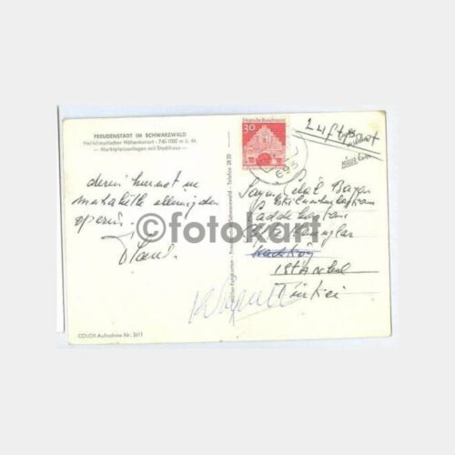 1975 Almanya Freundenstadt Celal Bayar Adresli Kartpostal - Görsel 2