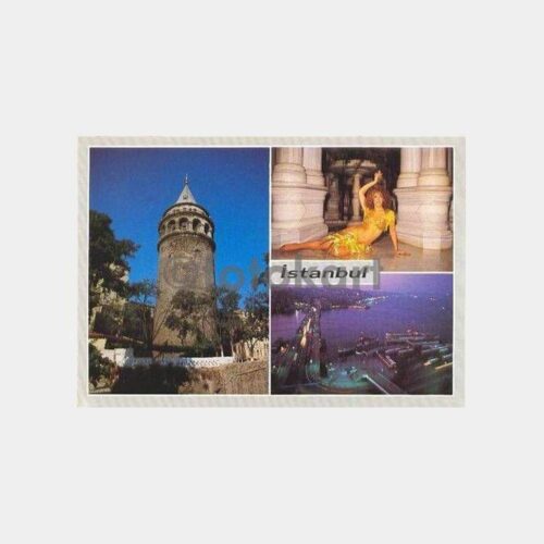 İstanbul Galata Köprüsü, Galata Kulesi ve Dansöz Kartpostal