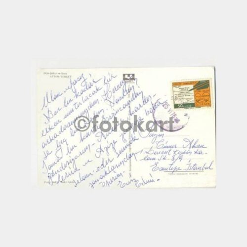1976 Afyon Şehir ve Kale Görünüş Kartpostal - Görsel 2