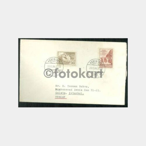 1968 Danimarka Pullu Kopenhag Damgalı Zarf