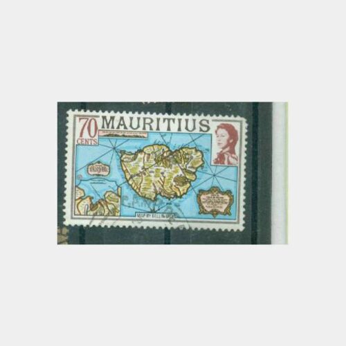 1960 Maritius Haritası Pulu
