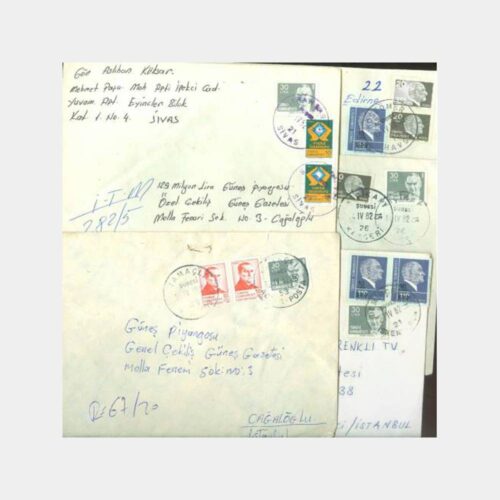 1982 Muhtelif Posta Damgalı 43 Adet Zarf - Görsel 4