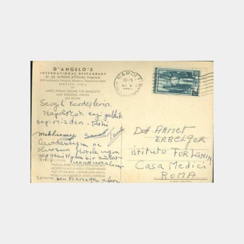 1958 Napoli Lokanta Yemek Kültürü Kartpostal - Görsel 2
