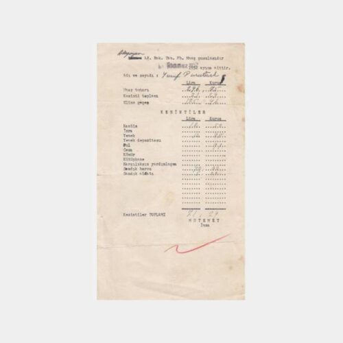 1952 Adapazarı Muhasebe Maaş Pusulası