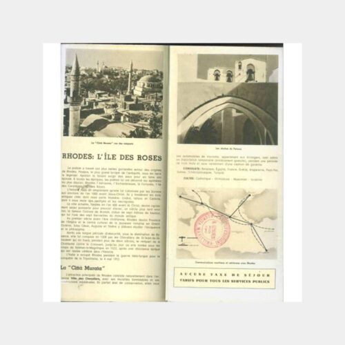 1950 Rodos Adası Harita ve Broşürü - Görsel 3