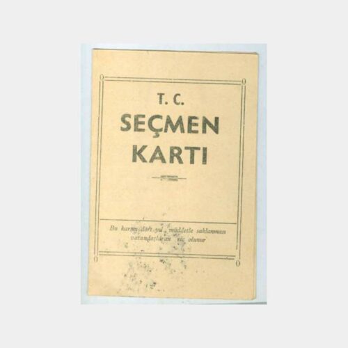 1950 Yılı Adapazarı Seçmen Kartı