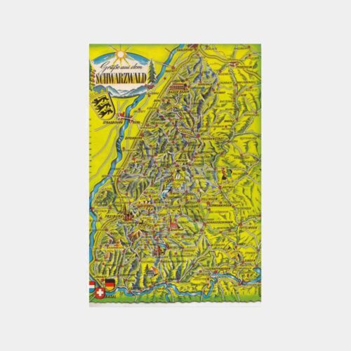 Almanya Schwarzwald Bölgesi Harita Kartpostal