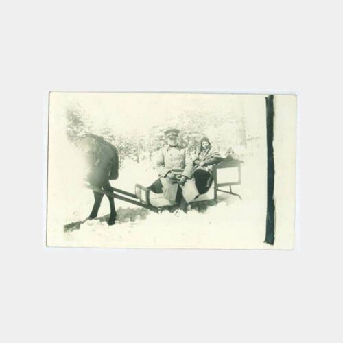 1929 Sarıkamış Atlı Kızakta Subay Ailesi Fotoğraf