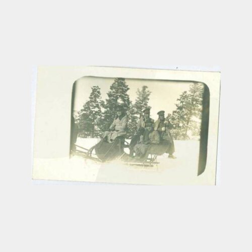 1929 Sarıkamış Atlı Kızakta Subaylar Fotoğraf