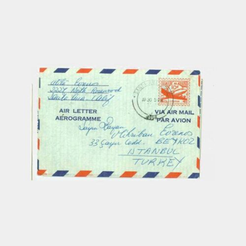 1955 ABD Hava Uçak Posta Damgalı Zarf Mektubu