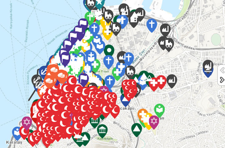 İzmir Tarihi Mekan Harita
