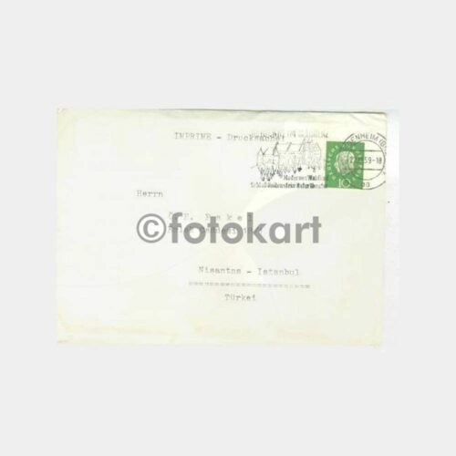 1959 Almanya Pullu Damgalı Zarf