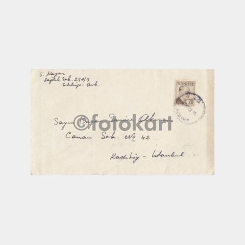1958 Ankara Ata Pullu Damgalı Zarf